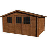 Abri de jardin Valerian 12,54m² en bois traité autoclave 34mm avec double porte et fenêtre – Décor et Jardin Ma boutique